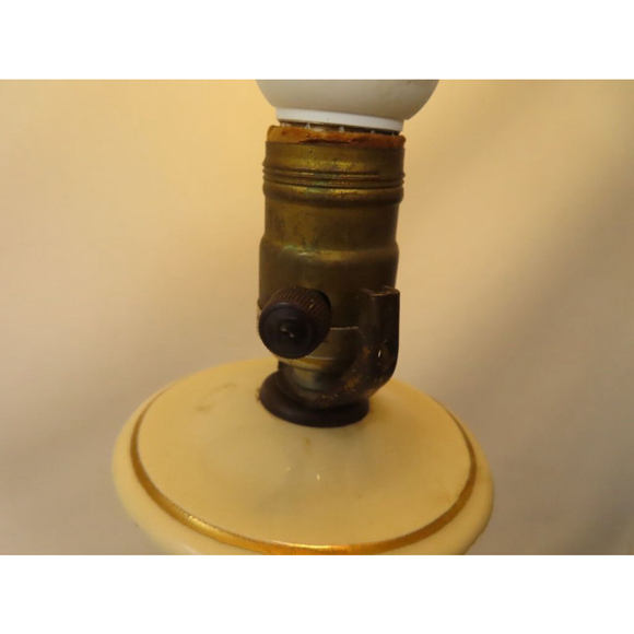 Mid Century Vtg Hand Painted Floral Gold Porcelain Urn Table Lamp 16" Electric - Picture 7 of 11